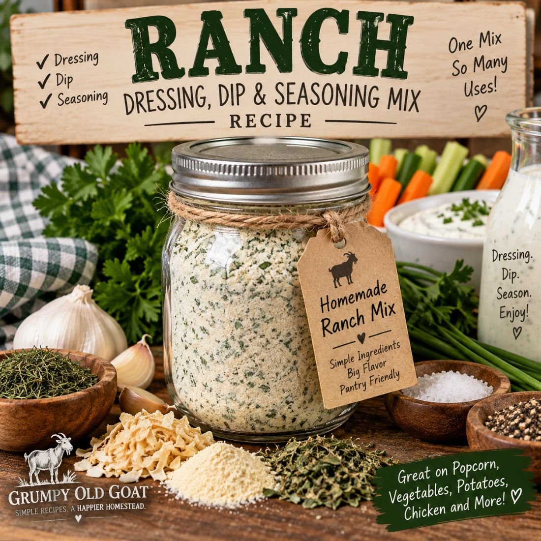 Homemade Ranch Dressing, Dip & Seasoning Mix Recipe – Digital Download