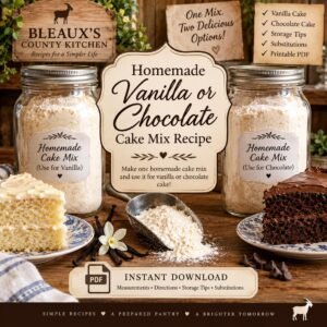 Homemade Vanilla or Chocolate Cake Mix Recipe PDF